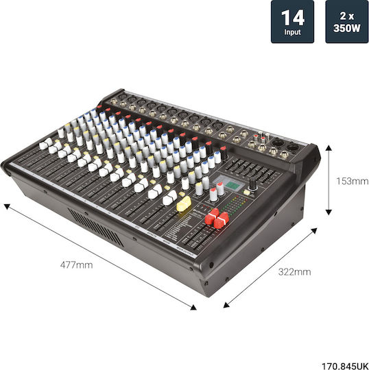 Citronic CSP-714 170.845UK Active Analog Console 14 Channels / 10 XLR Inputs