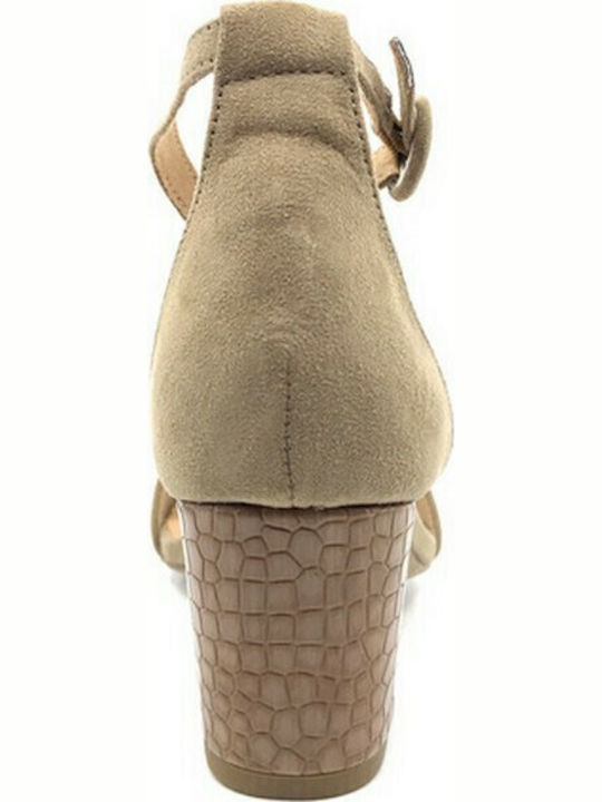 Suede Sandalen Beige