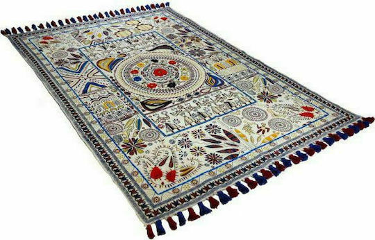 Synchronia Flower Dance Handmade Cotton with Fringes Multicolour