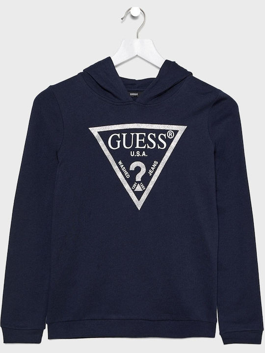 Guess Kids Sweatshirt with Hood Navy Blue Hooded