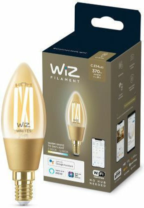 WiZ Smart Λάμπα LED 4.9W για Ντουί E14 και Σχήμα C35 Ρυθμιζόμενο Λευκό 370lm Dimmable