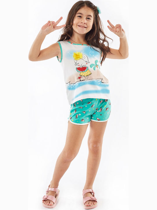 Εβίτα Kinder Set mit Shorts Sommer 2Stück Weiß