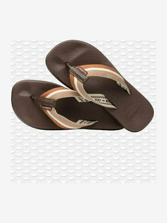 New Urban Way Slapi Bărbați Flip Flops Maro
