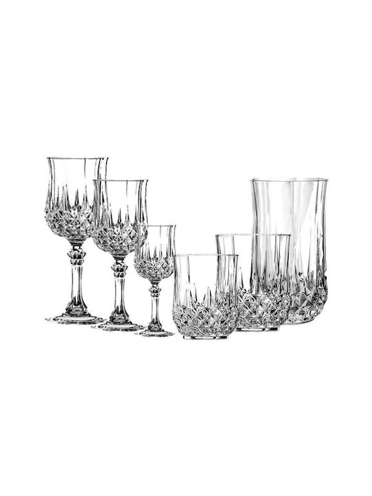 TnS Glass Set for White and Red Wine made of Glass Stacked 198ml 6pcs