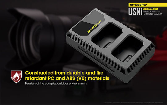 NiteCore Double Battery Charger USN1 Compatible with Sony