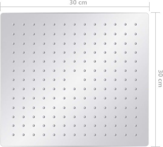 vidaXL Τετράγωνη Κεφαλή Ντουζ 30x30cm Inox