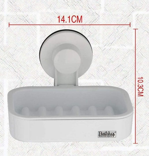 Επιτοίχια Σαπουνοθήκη Bathlux 30132 με Βεντούζα Λευκή