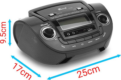 Portable Radio-CD Player FP-202U Equipped with Bluetooth / MP3 / USB / Radio Black