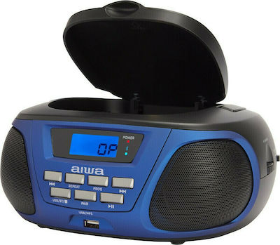 Aiwa Φορητό Ηχοσύστημα BBTU-300 με Bluetooth / CD / MP3 / USB / Ραδιόφωνο σε Μπλε Χρώμα
