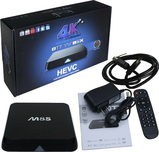 TV Box M8S 4K UHD με WiFi USB 2.0 2GB RAM και 8GB Αποθηκευτικό Χώρο με Λειτουργικό Android 4.4