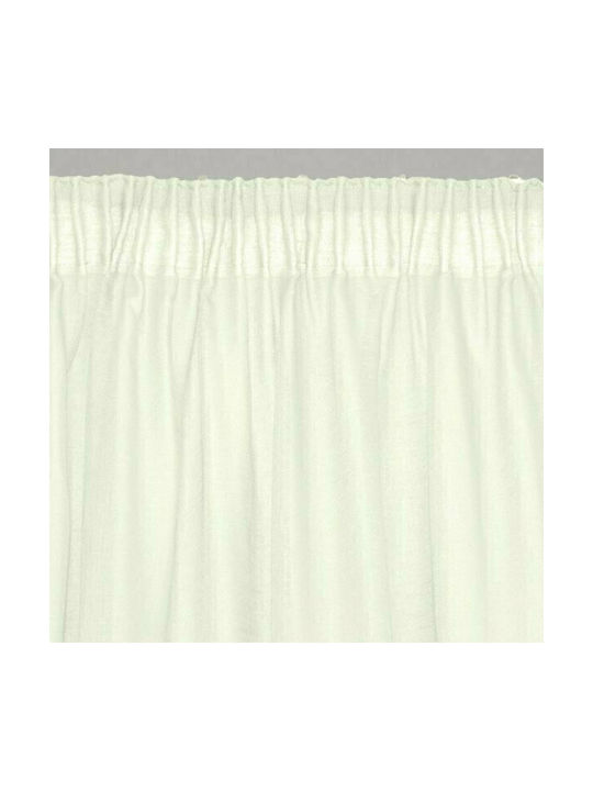Lino Home Curtain with Pencil Pleat Line 050 White 145x295cm