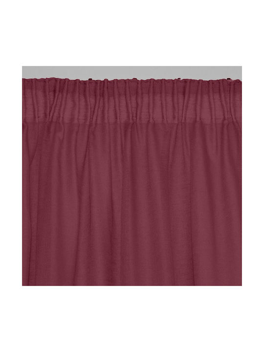 Lino Home Curtain with Pencil Pleat Line 402 Wine 145x295cm