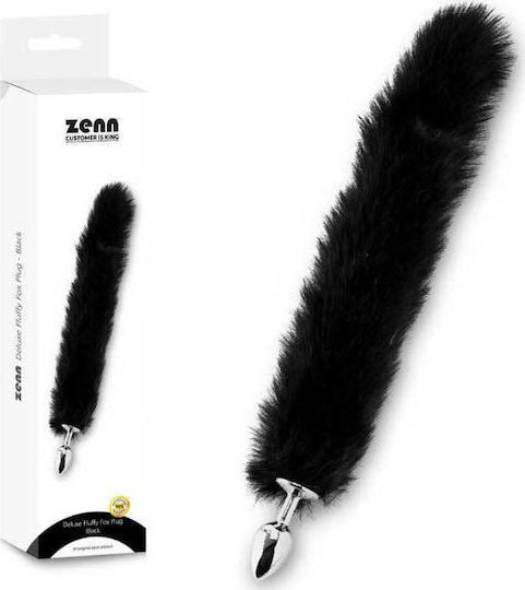 Zenn Deluxe Fluffy Fox Plug Πρωκτική Σφήνα Μαύρη 6.5cm