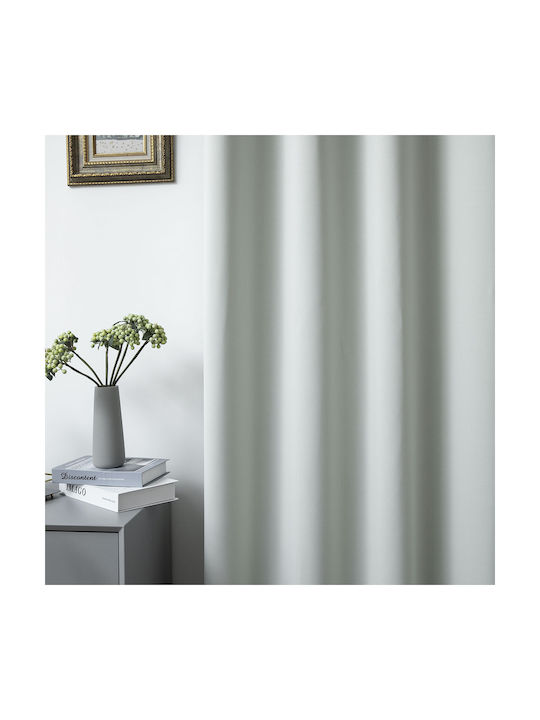 Beauty Home Κουρτίνα Συσκότισης με Τρουκς Γκρί 140x270εκ.