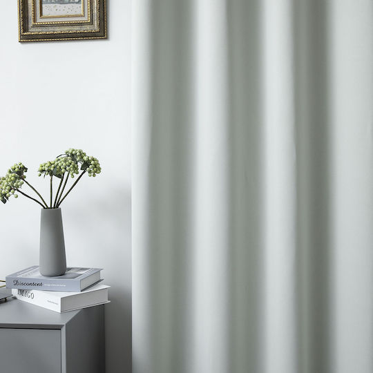 Beauty Home Κουρτίνα Συσκότισης με Τρουκς Γκρί 140x270εκ.