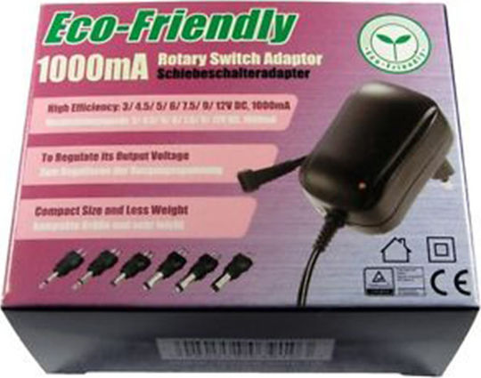 Minwa Universal Power Adapter Adjustable Voltage 3 to 12V 1A with Power 12W with Plug Set (MW 3K10GS)