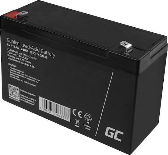 Green Cell Батерия UPS с Капацитет 12Ах и Напрежение 6V AGM01 1бр