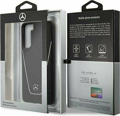 Mercedes-Benz Dynamic Leather Back Cover Piele Negru (Galaxy S21 5G)