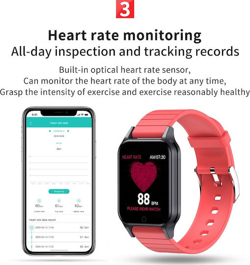 Lemfo T96 Smartwatch με Παλμογράφο (Μαύρο)