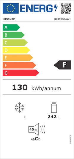 Hisense Frigider de conservare 242lt Î143.4xL55xA54.2cm. Alb RL313D4AW1
