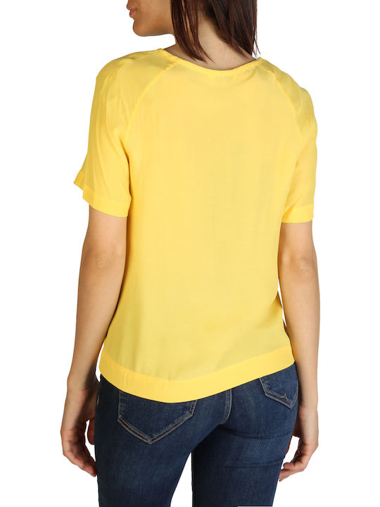 Tommy Hilfiger Women's Short Sleeve Sport Blouse Κίτρινο