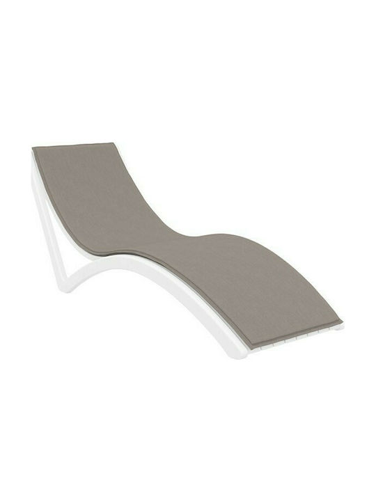 Zita Plus Αδιάβροχο Μαξιλάρι Ξαπλώστρας με Πλάτη Slim Light Brown 204x62εκ.