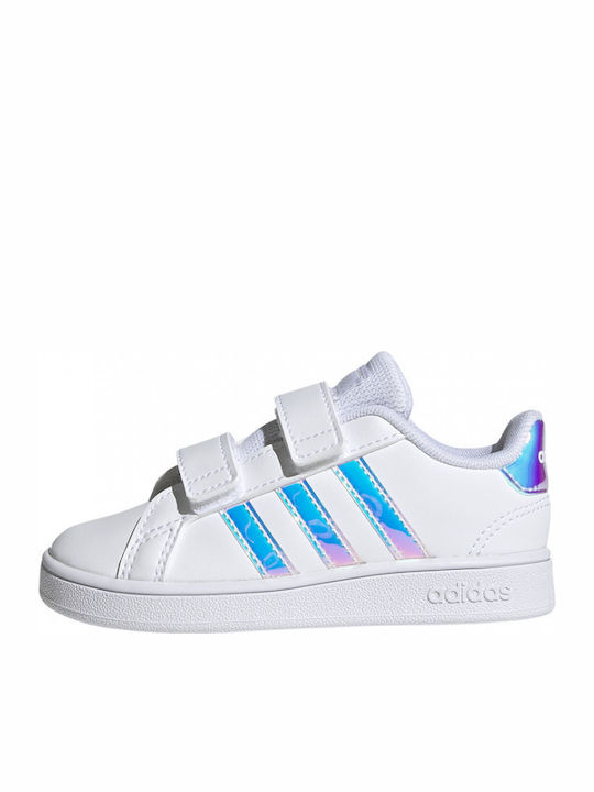 Grand Court I Kids Sneakers with Hook & Loop Closure Cloud White / Dash Grey