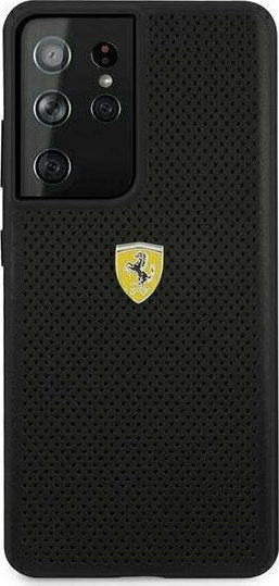 Ferrari On Track Perforated Back Cover Πλαστικό Μαύρο (Galaxy S21 Ultra 5G)
