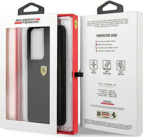 Ferrari On Track Perforated Back Cover Πλαστικό Μαύρο (Galaxy S21 Ultra 5G)