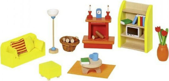 Goki Furniture for Flexible Puppets Living Room Set Έπιπλα για Κουκλόσπιτο