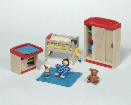 Goki Furniture for Flexible Puppets Baby Room Έπιπλα για Κουκλόσπιτο