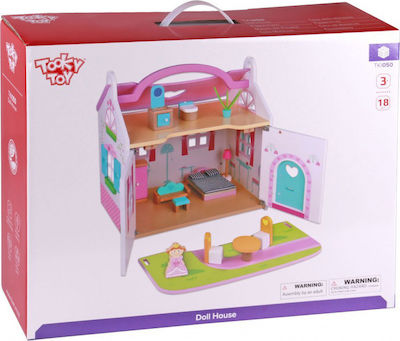 Tooky Toys Căsuță de păpuși din lemn TKI050