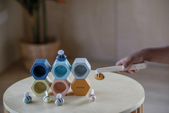 Plan Toys Παιχνίδι Στοίβαξης Παιχνίδι Κυψέλες από Ξύλο για 10+ Μηνών