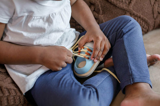 Plan Toys Lacing Toy Shoe with Lace made of Wood for 10++ Months