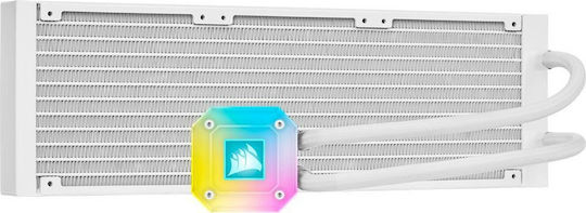 Corsair iCUE H150i Elite Capellix 120mm Triple Fan CPU Water Cooler with RGB Lighting for AM4/AM5/1200/115x Socket White