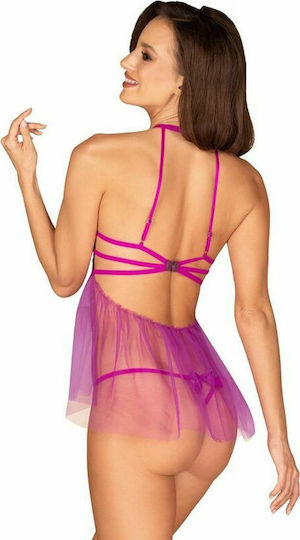 Obsessive Delishya Секси комплект с роба Fuchsia
