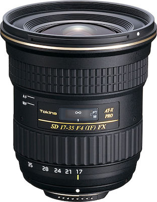 Tokina Full Frame Φωτογραφικός Φακός AT-X 17-35mm F4.0 Pro FX Standard Zoom για Canon EF Mount Black