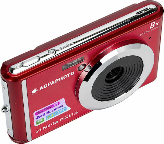 AgfaPhoto DC5200 Kompaktkamera 21MP Optischer Zoom 8x Rot