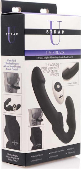 Strap U Urge Strapless Strap On Vibrator Strapless Strap On με Dildo με Δόνηση σε Μαύρο Χρώμα