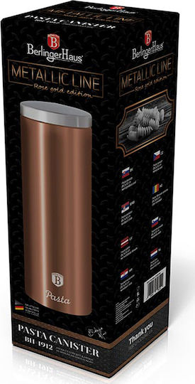 Berlinger Haus Metallic Line Caseta pentru paste cu capac din Oțel Inoxidabil Rose Gold Collection 9.5x9.5x30cm Berlinger Haus Metallic Line Caseta pentru paste cu capac din Oțel Inoxidabil Rose Gold Collection 9.5x9.5x30cm