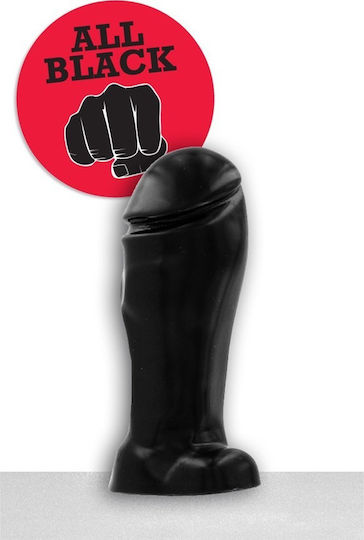 All Black Bed snake Glass Dildo with Balls and Suction Cup Black 22cm
