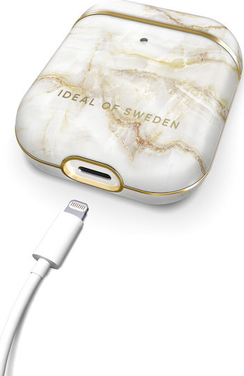 iDeal Of Sweden Printed Case Plastic Golden Pearl Marble for Apple AirPods 1 / AirPods 2