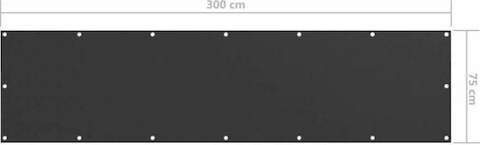 vidaXL Rectangular Shade Divider Gray in Roll With Hoop & with PU Coating 0.75x3m