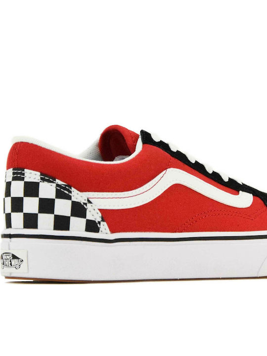 Old Skool Checkerboard Kids Sneakers Red