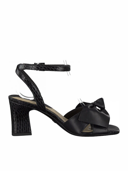 Tamaris Women's Sandals with Chunky Medium Heel In Black Colour