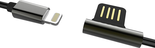 Remax Emperor RC-054i Winkel (90°) / Regulär USB-A zu Lightning Kabel Schwarz 1m (14835)