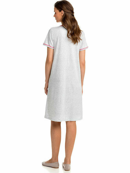 Vamp Women's Summer Cotton Nightgown Grey Melange