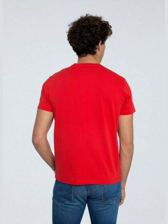 Pepe Jeans Snow Herren T-Shirt Kurzarm Rot