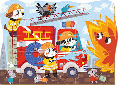 Puzzle pentru Copii Transport Series: Heroes Firemen pentru 3++ Ani 30buc Dodo