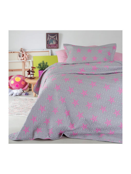 Melinen Star Σετ Παιδικές Μαξιλαροθήκες 50x70εκ. Pink - Grey